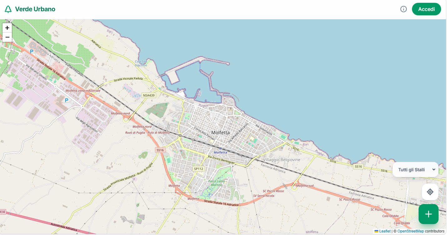 Screenshot del progetto Verde Urbano